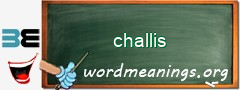 WordMeaning blackboard for challis
